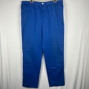 Vtg 80s 90s Pierre Cardin Casual Pants Sporty Elastic Waist Blue White Trim Med